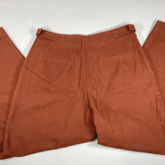 A.P.C. Women's Jodie Cropped Straight Leg Pants Brown Size 6/8 | Front Pleats - Picture 3 of 8